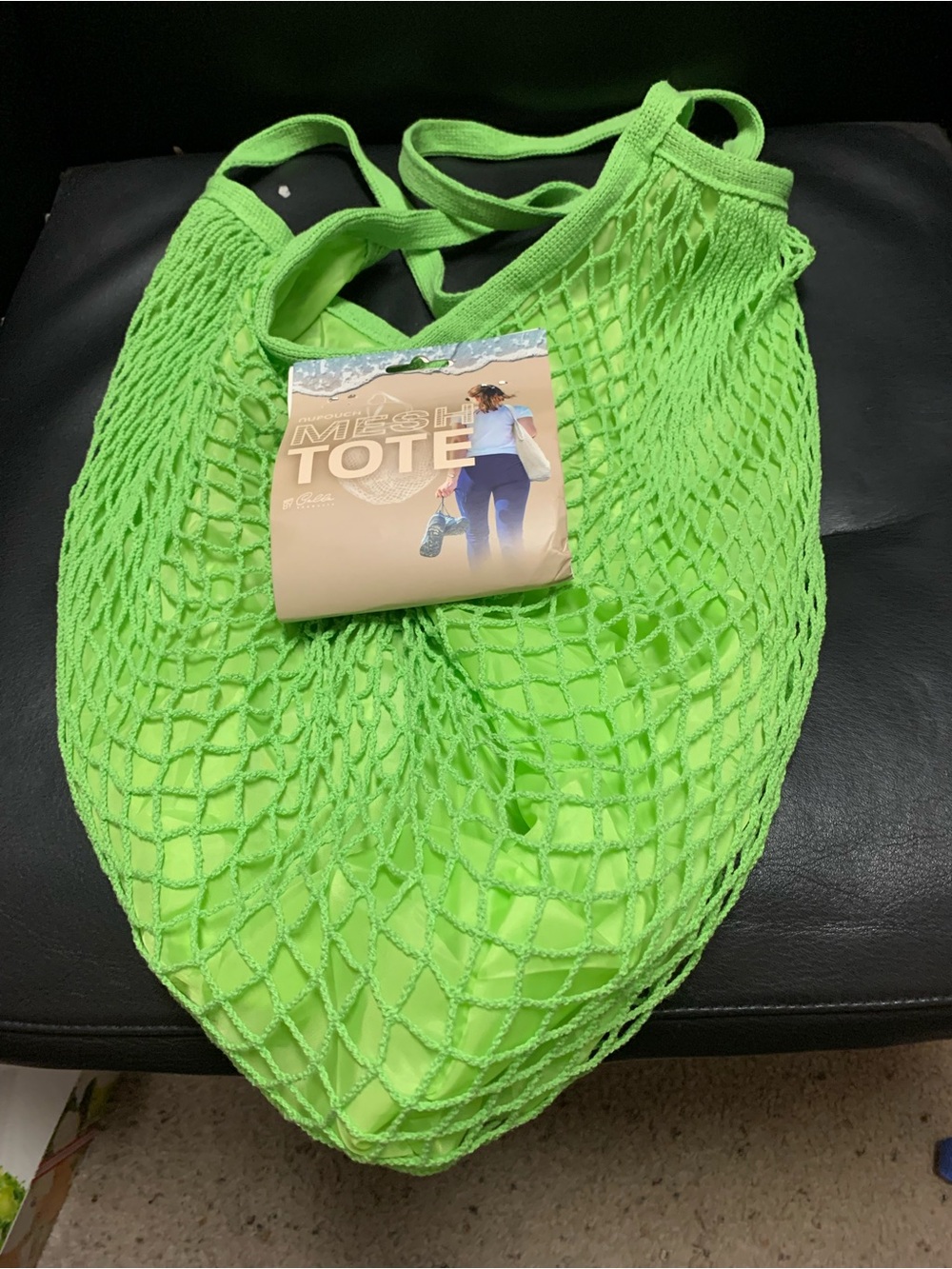 Neon Green Mesh Tote Bag. Nupouch